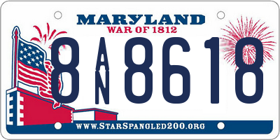 MD license plate 8AN8618