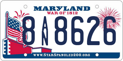 MD license plate 8AN8626