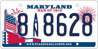 MD license plate 8AN8628