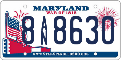 MD license plate 8AN8630