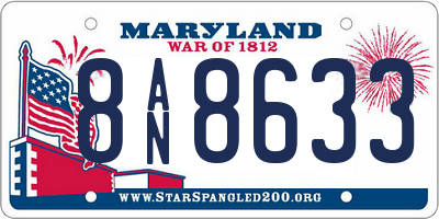 MD license plate 8AN8633