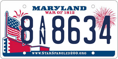 MD license plate 8AN8634