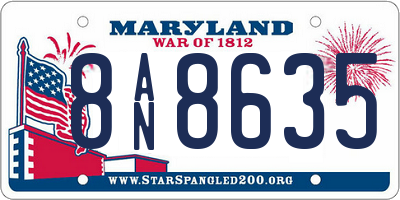 MD license plate 8AN8635