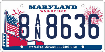 MD license plate 8AN8636