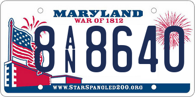 MD license plate 8AN8640