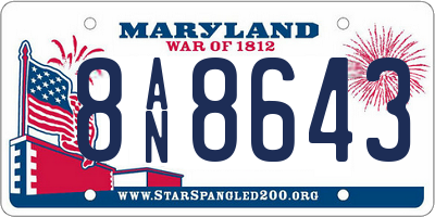 MD license plate 8AN8643