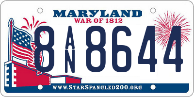 MD license plate 8AN8644