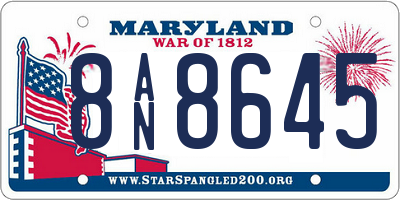 MD license plate 8AN8645