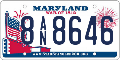 MD license plate 8AN8646