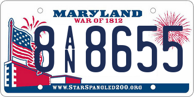 MD license plate 8AN8655