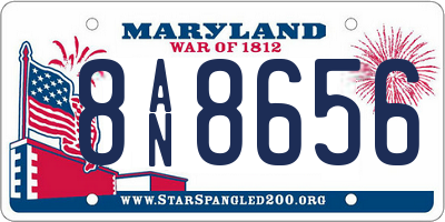 MD license plate 8AN8656