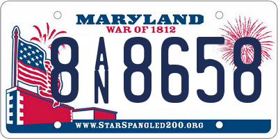 MD license plate 8AN8658