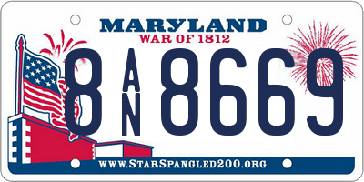 MD license plate 8AN8669