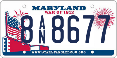 MD license plate 8AN8677