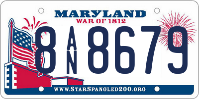 MD license plate 8AN8679