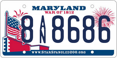 MD license plate 8AN8686