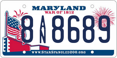 MD license plate 8AN8689