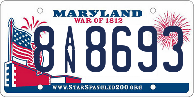 MD license plate 8AN8693