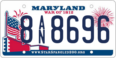 MD license plate 8AN8696