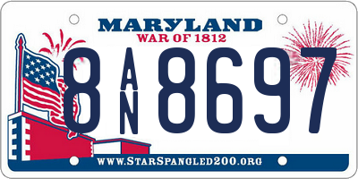 MD license plate 8AN8697