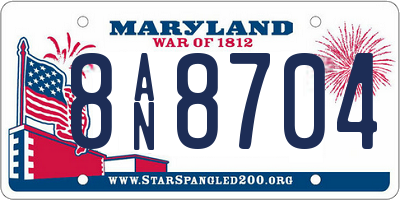 MD license plate 8AN8704