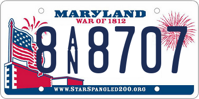 MD license plate 8AN8707