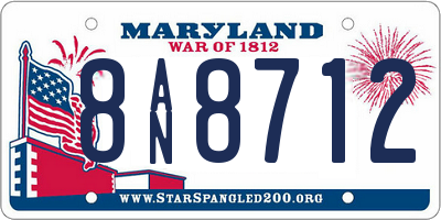 MD license plate 8AN8712