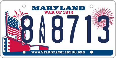 MD license plate 8AN8713