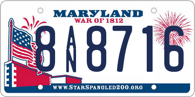 MD license plate 8AN8716