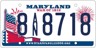 MD license plate 8AN8718