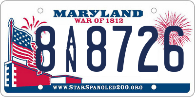 MD license plate 8AN8726