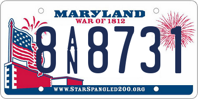 MD license plate 8AN8731
