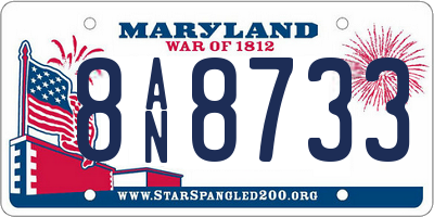 MD license plate 8AN8733