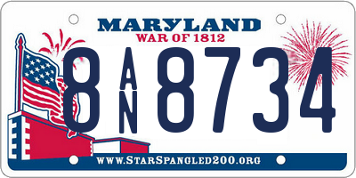 MD license plate 8AN8734