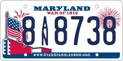 MD license plate 8AN8738