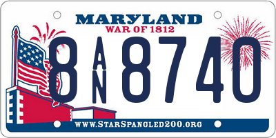 MD license plate 8AN8740