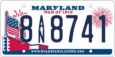 MD license plate 8AN8741