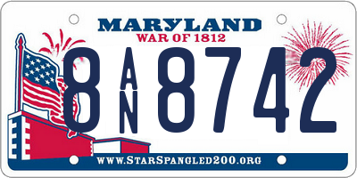 MD license plate 8AN8742