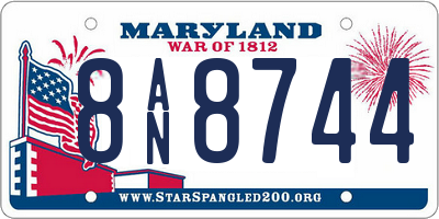 MD license plate 8AN8744