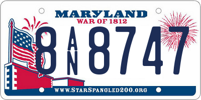 MD license plate 8AN8747