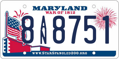 MD license plate 8AN8751
