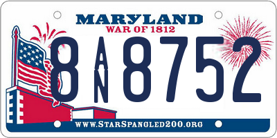 MD license plate 8AN8752