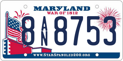 MD license plate 8AN8753