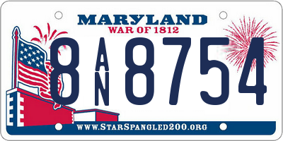 MD license plate 8AN8754