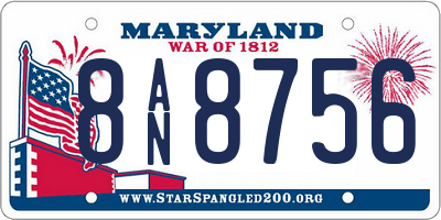MD license plate 8AN8756