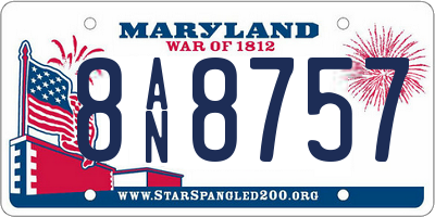 MD license plate 8AN8757