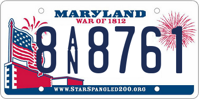 MD license plate 8AN8761