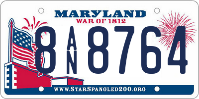 MD license plate 8AN8764