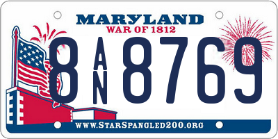 MD license plate 8AN8769