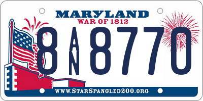 MD license plate 8AN8770